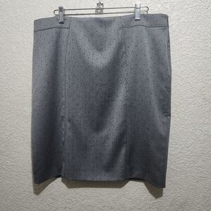 Banana Republic Elegant Womens Gray Black Polka Dot Skirt Size 12